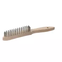 kwb 919930 rankinė vielinė šepetėlis, 3 eilių plieninė viela, gofruoti šeriai, plastikinė rankena, 255 mm