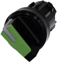 Siemens SIRIUS ACT perjungiklio priekinis elementas, plastikinis, žalias, 22 mm, 2 padėčių, O-I, fiksuojamas 3SU1002-2BF40-0AA0