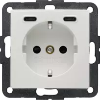 Berker SCHUKO kištukinis lizdas su USB-C PD 20W, S.1, poliarinė balta blizgi 48158989