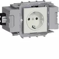 HAGER GS10019016 vienvietė Schuko elektros rozetė su Wago Winsta priekiniu fiksavimu, grynai balta