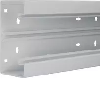 Hager BR6517017035 parapetinio kanalo apatinė dalis, priekinė, iš PVC, BR 65x170mm, OT 80mm, šviesiai pilkos spalvos