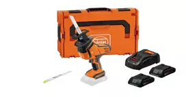 FEIN ASAS 18-21 K AS Set akumuliatorinis slenkstinis pjūklas 18 V 4 Ah su 2 baterijomis, įkrovikliu ir dėklu 71330162000
