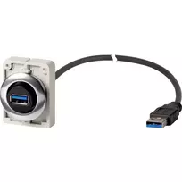 Eaton M30C-FUSB-60 skydelyje montuojamas USB 3.0 Type A lizdas su 1,5 m kabeliu, metaliniu priekiniu žiedu Y7-187084