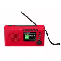 Reflexion TRA2757DAB+ raudonas DAB+ ir FM nešiojamas radijas su Bluetooth, USB, AUX, žadintuvu