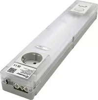 Finder LED valdymo spintos šviestuvas su Schuko lizdu, 6W, 1000lm, 4000K, baltas/permatomas, 360mm 7L.55.8.230.4200