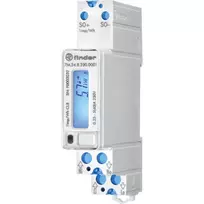 Finder 7M.24.8.230.0001 vienfazis skaitmeninis elektros energijos skaitiklis, 230 V AC, 5(40) A, 1 klasė, LCD, S0 impulso išėjimas, DIN bėgelis, 1 modulis, MID neatitinka