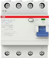 ABB F204AS-63/0.3 liekamosios srovės automatinis jungiklis 4P 63A 300mA Type A 2CSF204201R3630