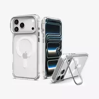 SPIGEN Ultra Hybrid Optik S MagSafe dėklas iPhone 17 Pro Max / 18 Pro Max - permatomas/sidabrinis