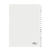 DURABLE A4 20 dalių A-Z indekso skirtukai, suvirinti skirtukai, 4 skylių perforacija, 80 mm atstumas, su viršelio lapu 680019
