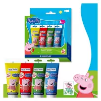STAEDTLER Noris junior Peppa Pig pirštų dažai, 4 x 150 ml, nuo 2 metų 8814 L1