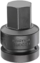 GEDORE 1 inch pavaros 27 mm šešiakampis smūginis įtvaras, 60 mm ilgio, fosfatuotas 1956582