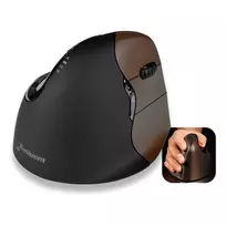 Evoluent VerticalMouse 4 Small belaidė lazerinė pelė dešiniarankiams, juoda/sidabrinė 500793