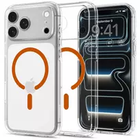 Spigen Ultra Hybrid MagSafe dėklas iPhone 17 Pro / 18 Pro - permatomas/oranžinis