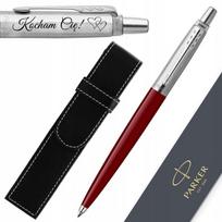 Parker Jotter 60 Rašiklis Raudonas su Graviravimu ir Dėklu - Dovana