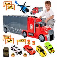 Didelis 54cm vilkikas su priekaba, žaislas, automobiliai, sraigtasparnis