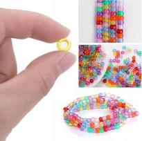 500 vnt. blizgučių karoliukai "pony Beads" - papuošalams ir plaukų aksesuarams