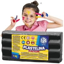 Juoda plastelina vaikams, 1kg, Astra, mokyklinė, minkšta