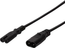 Power cable LogiLink IEC C8 power cable extender > C7 black 2m (CP129)