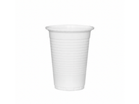 Vienkartiniai plastikiniai puodeliai 200 ml, balti, 100 vnt.
