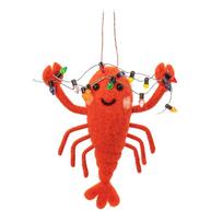 Iš tekstilės rankų darbo eglutės papuošimas 14 cm Lobster with Fairy Lights – Sass & Belle