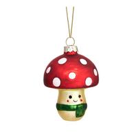 Iš stiklo rankų darbo eglutės papuošimas ø 6 cm Happy Mushroom – Sass & Belle