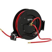 Yato metalinis oro žarnos ritė YT-24251, 20 m, 9.5 mm, G1/4 BSPT, 2 MPa, PVC, automatinis atsukimas, atsparus įbrėžimams