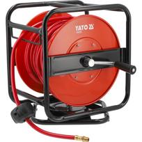 Pneumatinė oro žarna ant metalinės ritės pneumatiniams įrankiams prijungti 8mm 30m rankinė rankena YT-24253 Yato
