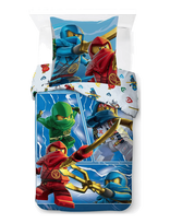 Ninjago - Bed Linen Lego Ninjago Warriors 140X200 60X63 Cm - Patalynės komplektas - Mėlyna