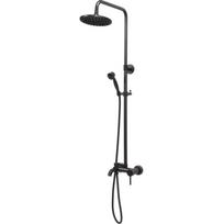 Fala dušo kolonėlė RETRO BLACK 2 75813, 95-130 cm, 20 cm, 33 cm, 18 cm, 1.5 m, žalvaris, juoda, vienos rankenos, 2 angos