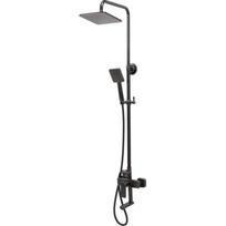 Fala dušo kolona Retro Black 3 75818, 95-130 cm, 20 cm, 1.5 m, matinis juodas, žalvaris, vienos svirties, 16 cm, 2 angos, ECOflow