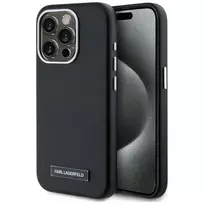 Karl Lagerfeld FW Metal Plate MagSafe Phone Case for iPhone 15 Pro, black