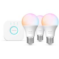 Philips Hue išmaniojo apšvietimo rinkinys 8721103103673, 3x8W, E27, 806lm, 2200-6500K, 16M spalvų, Bluetooth/Zigbee, Hue tiltas