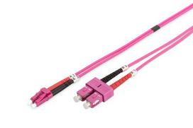 Digitus LWL Patch Cable, Duplex, LC to SC Connector, Multimode OM4 (light purple, 1 meter)