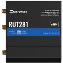 Teltonika Maršrutizatorius RUT281000000, LTE Cat 4, 150Mbit/s, 50Mbit/s, 4G, 3G, 2G, eSIM, Mini SIM, 3 antenų jungtys