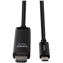 Lindy vaizdo kabelio adapteris 43433, 1 m, USB Type-C į HDMI, 8K60, 144 Hz, 48Gbit/s, HDCP 2.2, HDMI 2.1, HDR, Plug and Play