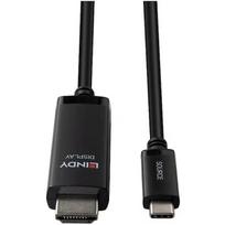 Lindy kabelis USB-C į HDMI 43434, 2m, 8K60, 4K144, HDMI 2.1, HDCP 2.2, HDR, DP alt režimas, Plug and Play