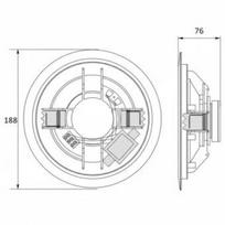 Avtek Lubų garsiakalbis CS 606 1SVS70, 10W, 70-20000Hz, 8Ω, 2-jų, koaksialinis, baltas ABS, metalinės grotelės