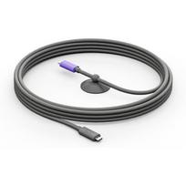 Logitech aktyvus USB kabelis 952-000195, 5m, USB-C į USB-C, USB 3.2 Gen 2, DisplayPort Alt Mode, apvalus, grafitas, violetinė