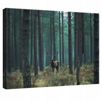 Paveikslas miegamajam, svetainei ir virtuvei – elnias, miškas, gamtos motyvas ant drobės, 100 × 70 cm