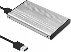 Qoltec Aluminium External Hard Drive Case 2.5'' SATA USB 3.0 Silver 51871