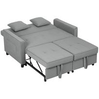 Sofa-lova išskleidžiama 4-viename su pagalvėmis, 140,5 x 90,5 x 89 cm, pilka