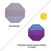 Silikoninis žaislas POP - IT, aštuoniakampis keičiantis spalvą