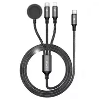AWEI W23 3-in-1 data transfer and charging cable | USB-C to Lightning | 100W | black