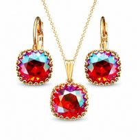 Papuošalų rinkinys moterims „Vintage V (Light Siam Shimmer)“ su Swarovski® kristalais