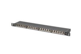 Digitus CAT 6A, Class EA High Density Patch Panel, 24 Port (black, 0.5U, shielded)