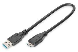 Digitus USB 3.2 Gen 1 cable, USB-A to Micro USB-B (black, 0.25 meter)