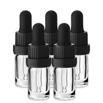 Stiklinis buteliukas su pipete 5 ml, 5 vnt., užsaugantis dangtelis