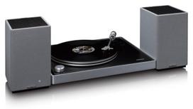 Stereo patefonų rinkinys LENCO L-455BK + SPB-240BKGY su aktyviaisiais garsiakalbiais