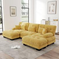 Modulinė kampinė sofa, U formos, miegama su taburete, 1 vnt