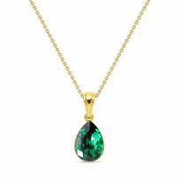 Sidabrinis pakabukas „Crystal Drop (Emerald)“ su Preciosa® kristalais
